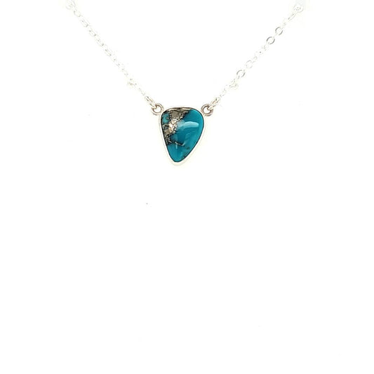 Nevada Blue Turquoise triangle Necklace