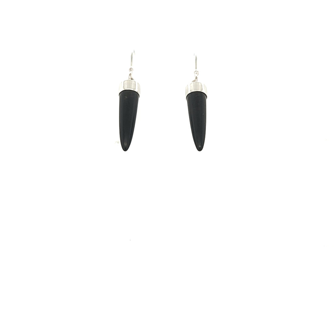 Black Onyx Spike Earrings