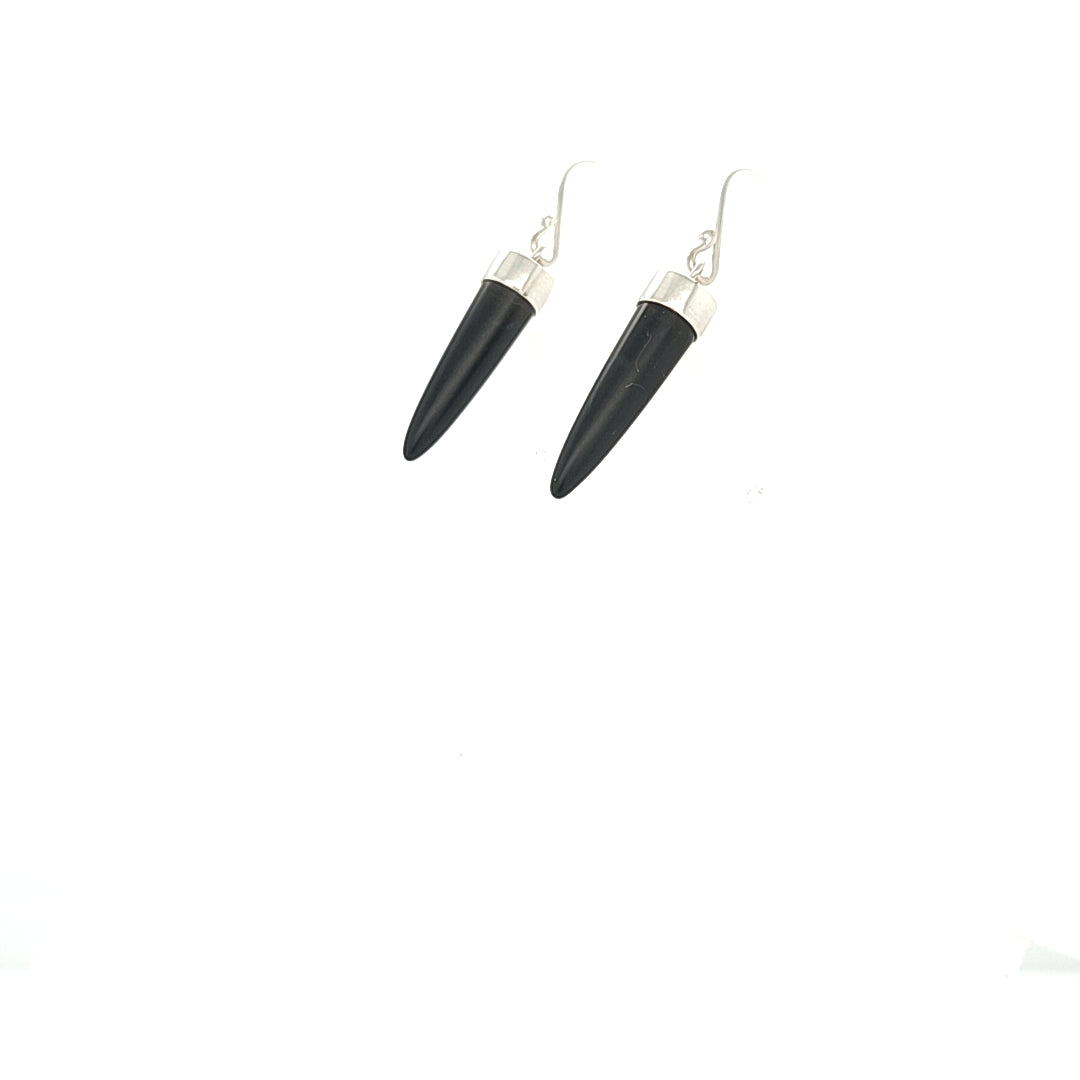 Black Onyx Spike Earrings