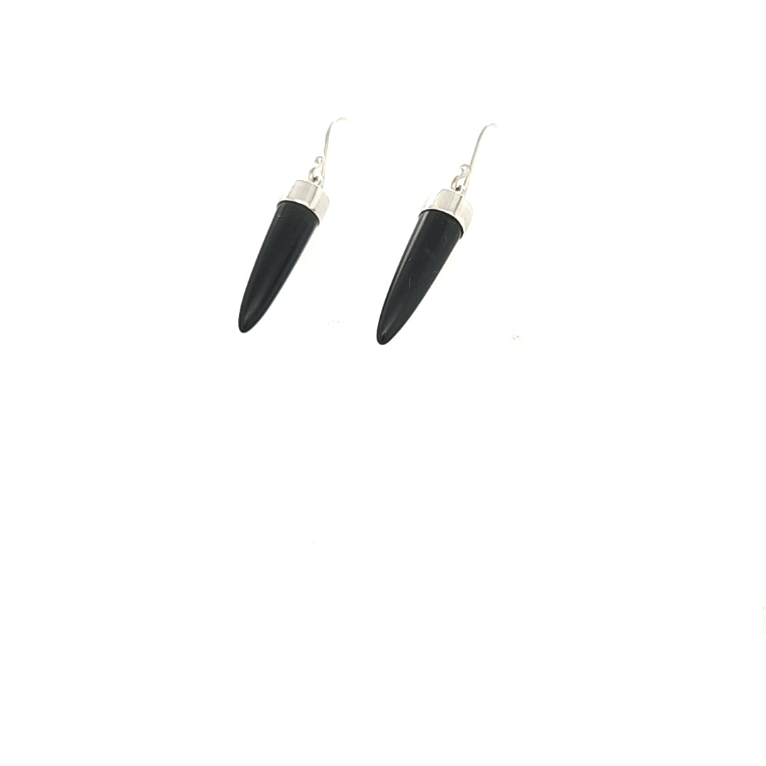 Black Onyx Spike Earrings