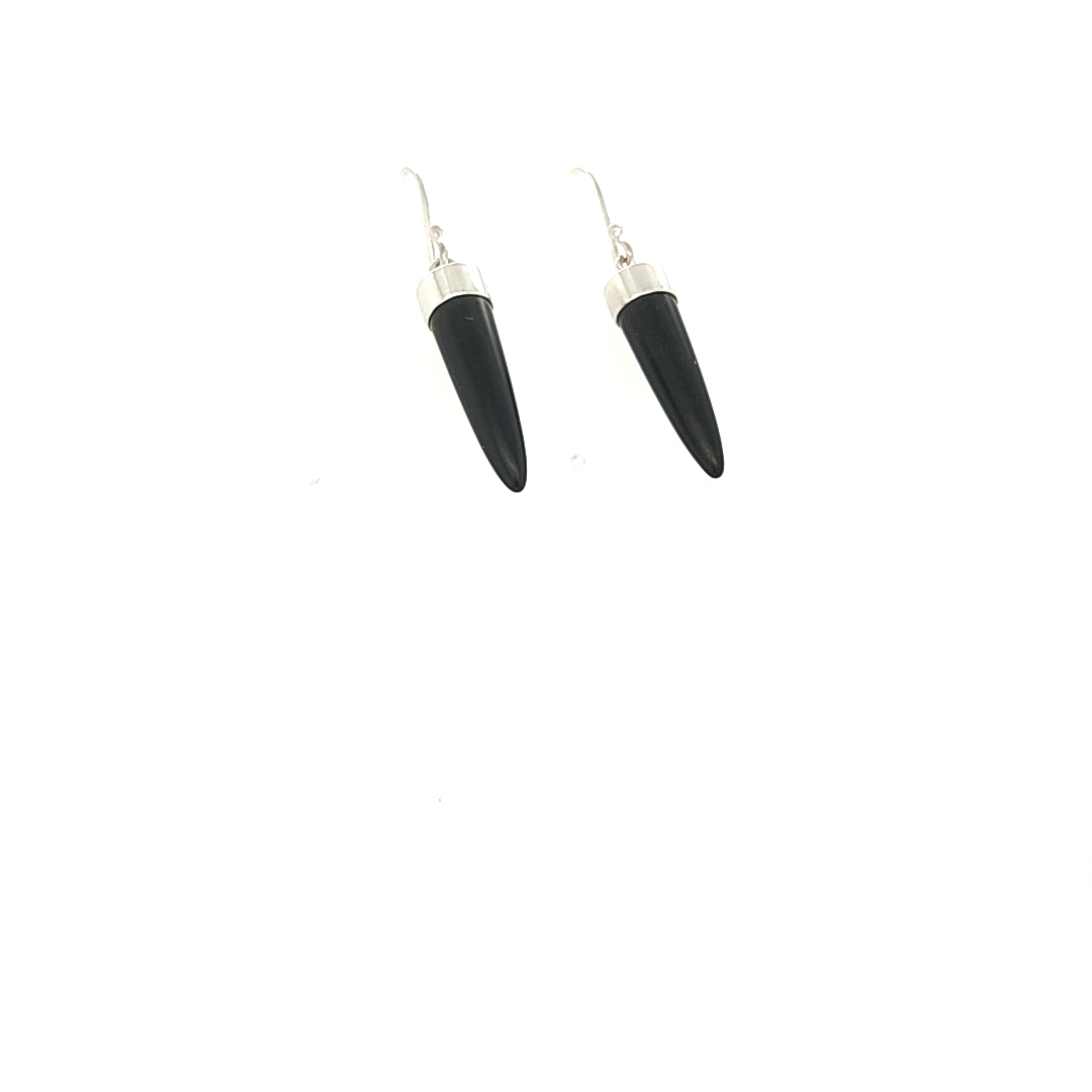 Black Onyx Spike Earrings