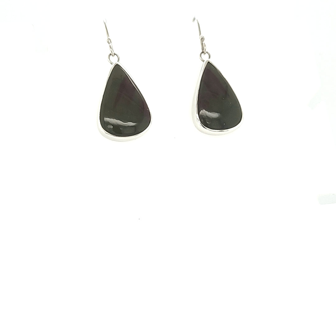 Dark Green Agate Earrings