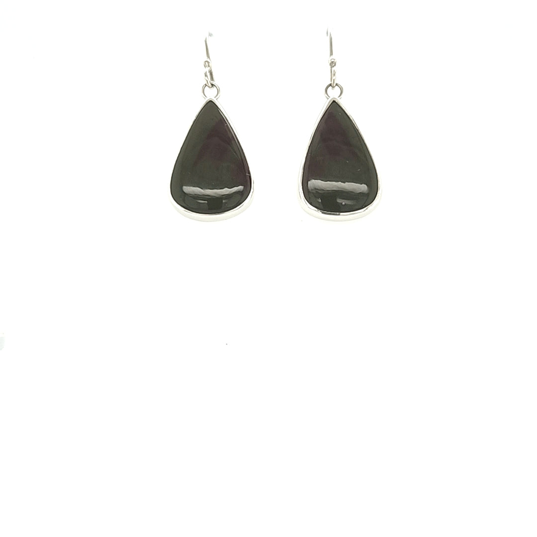 Dark Green Agate Earrings