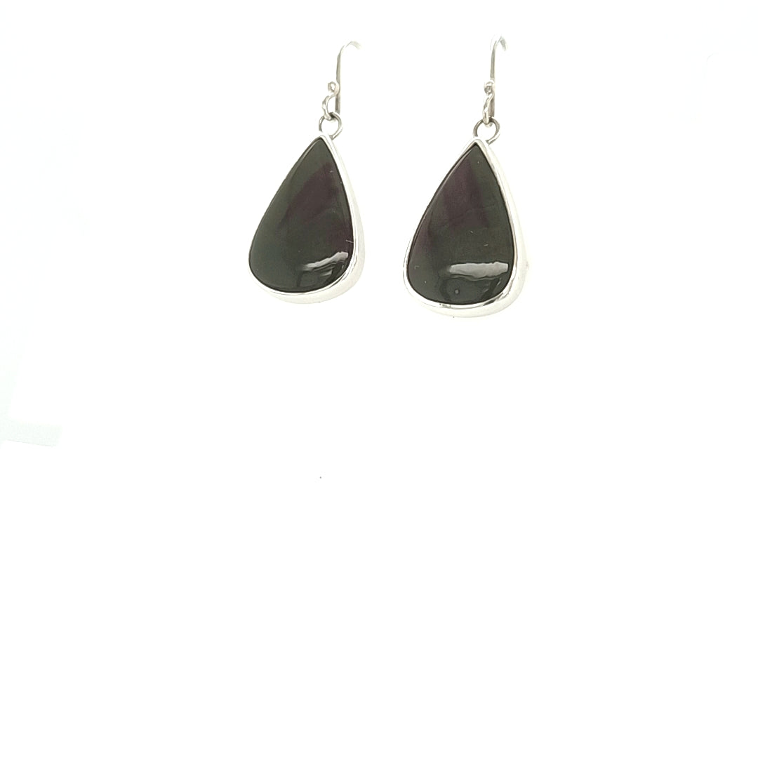 Dark Green Agate Earrings