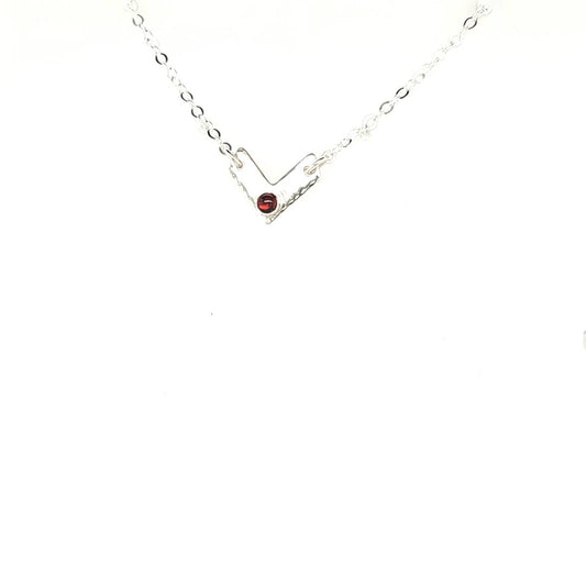 Garnet Chevron Necklace