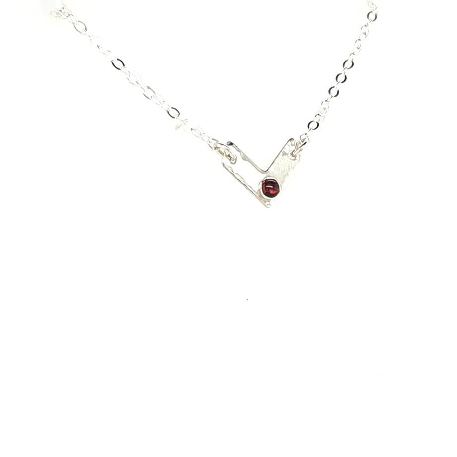 Garnet Chevron Necklace