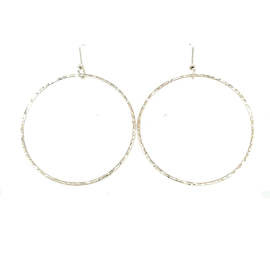 Large Sparkle Silver Hoop Earrings