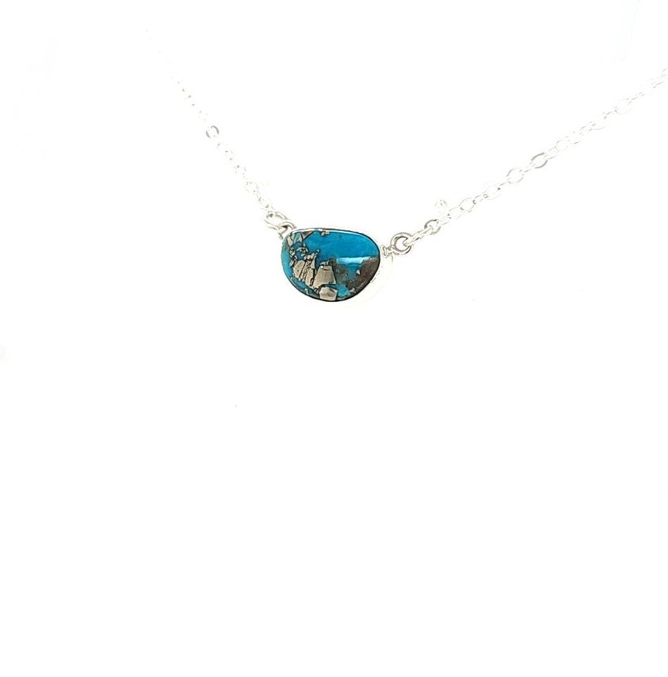 Nevada Blue Turquoise with Pyrite Necklace