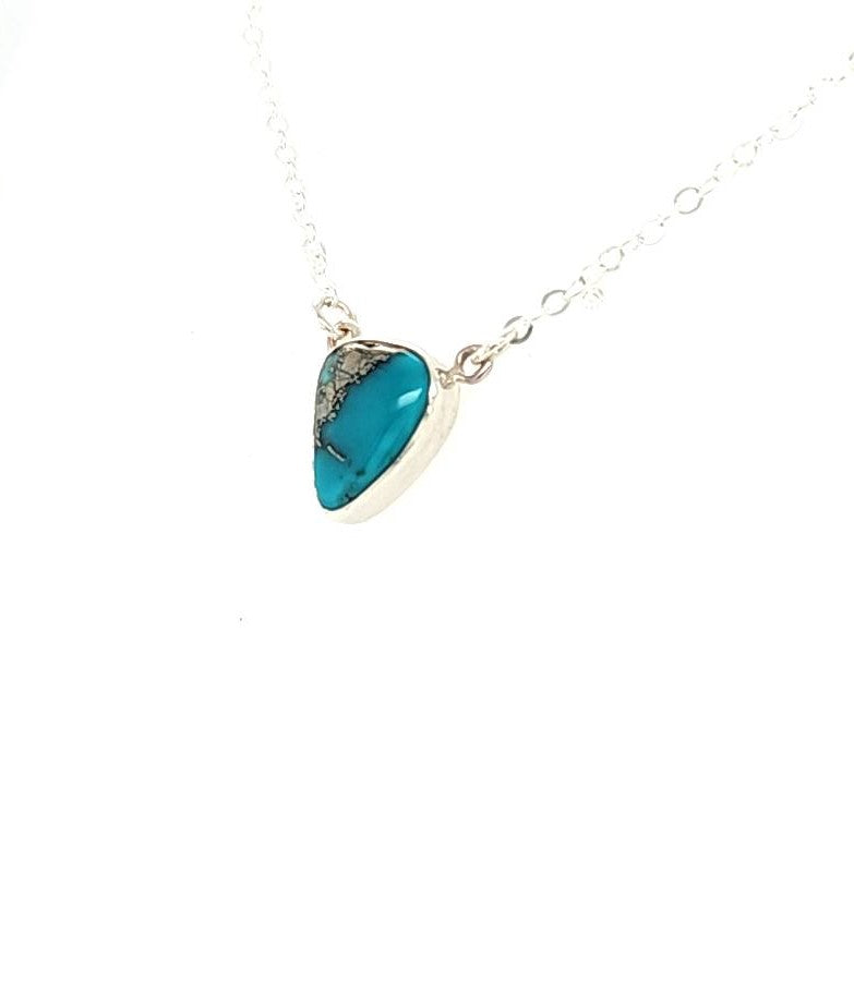 Nevada Blue Turquoise triangle Necklace