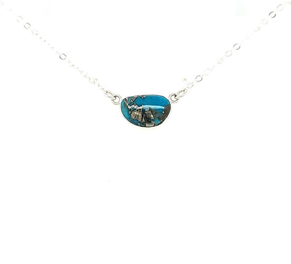 Nevada Blue Turquoise with Pyrite Necklace