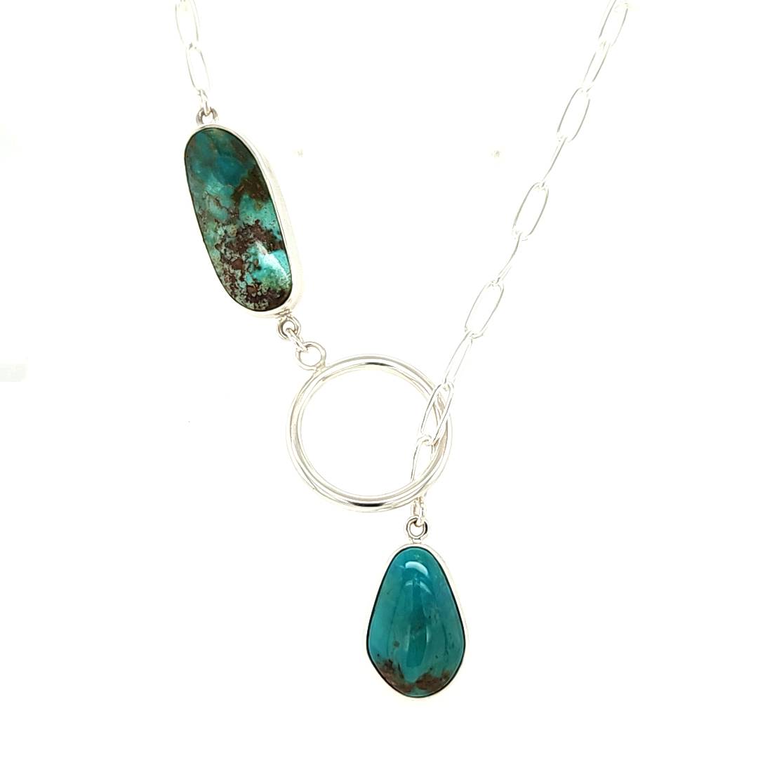 Pilot Mountain Turquoise Lariat Necklace