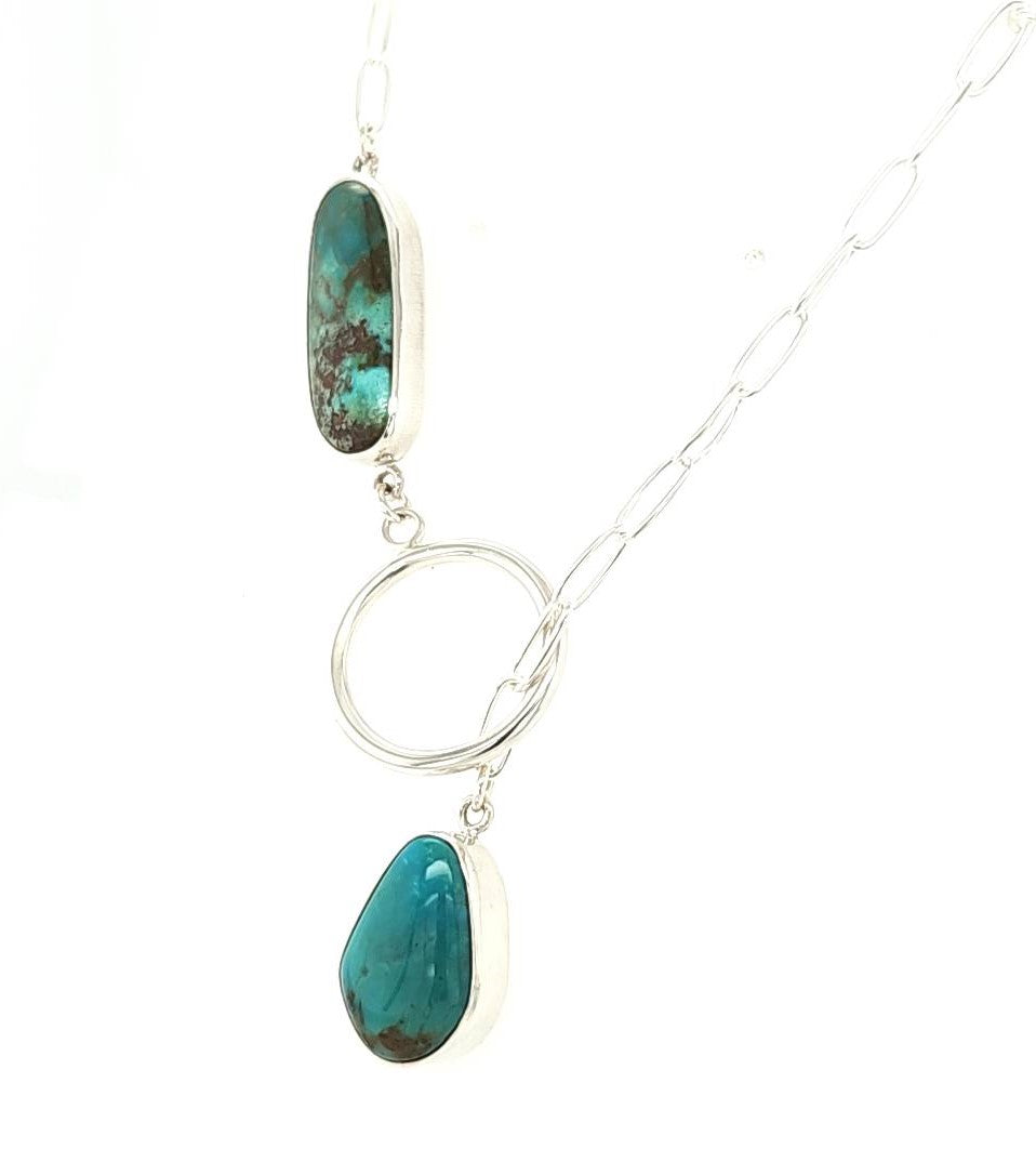 Pilot Mountain Turquoise Lariat Necklace