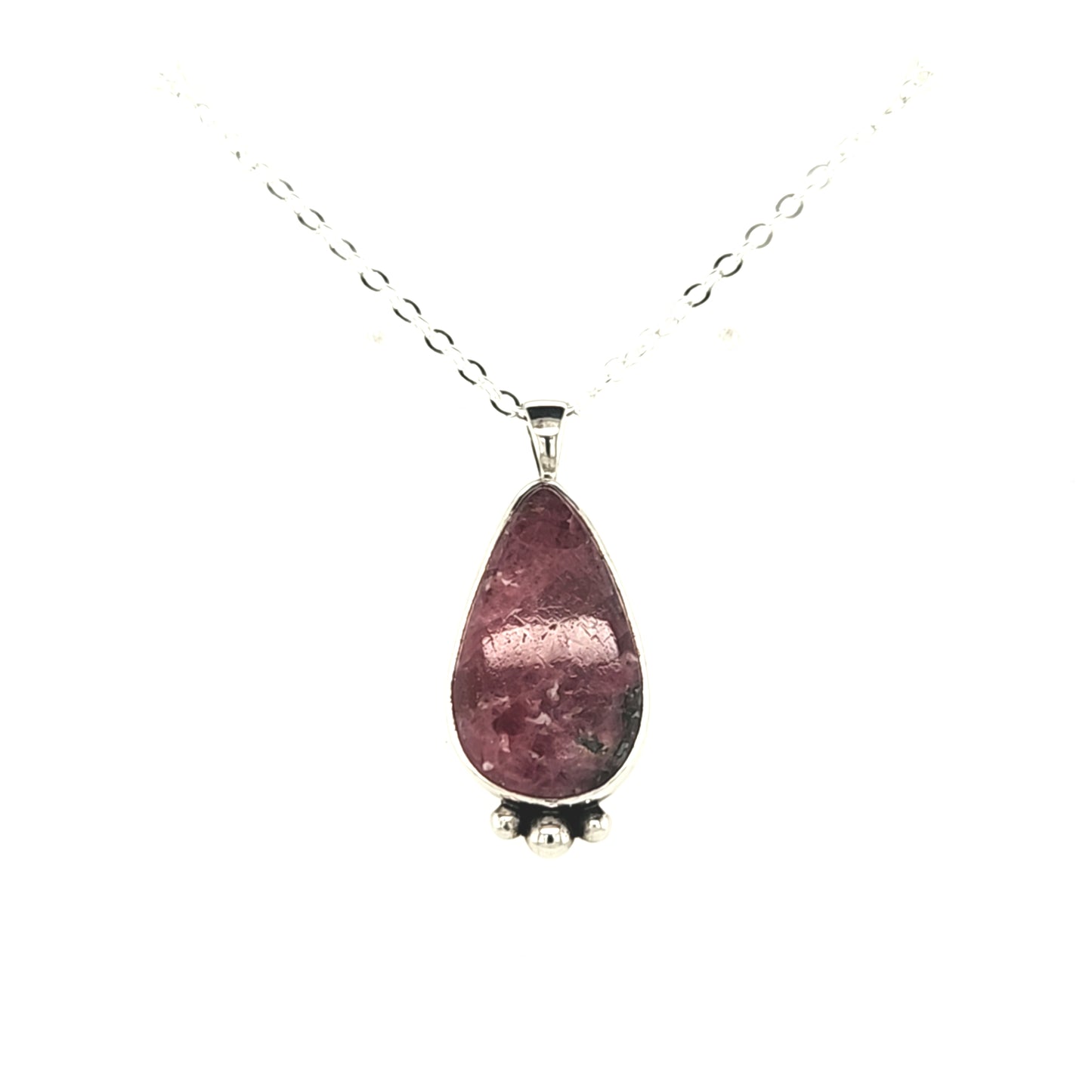 Rhodonite Teardrop Necklace