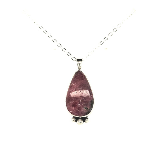 Rhodonite Teardrop Necklace