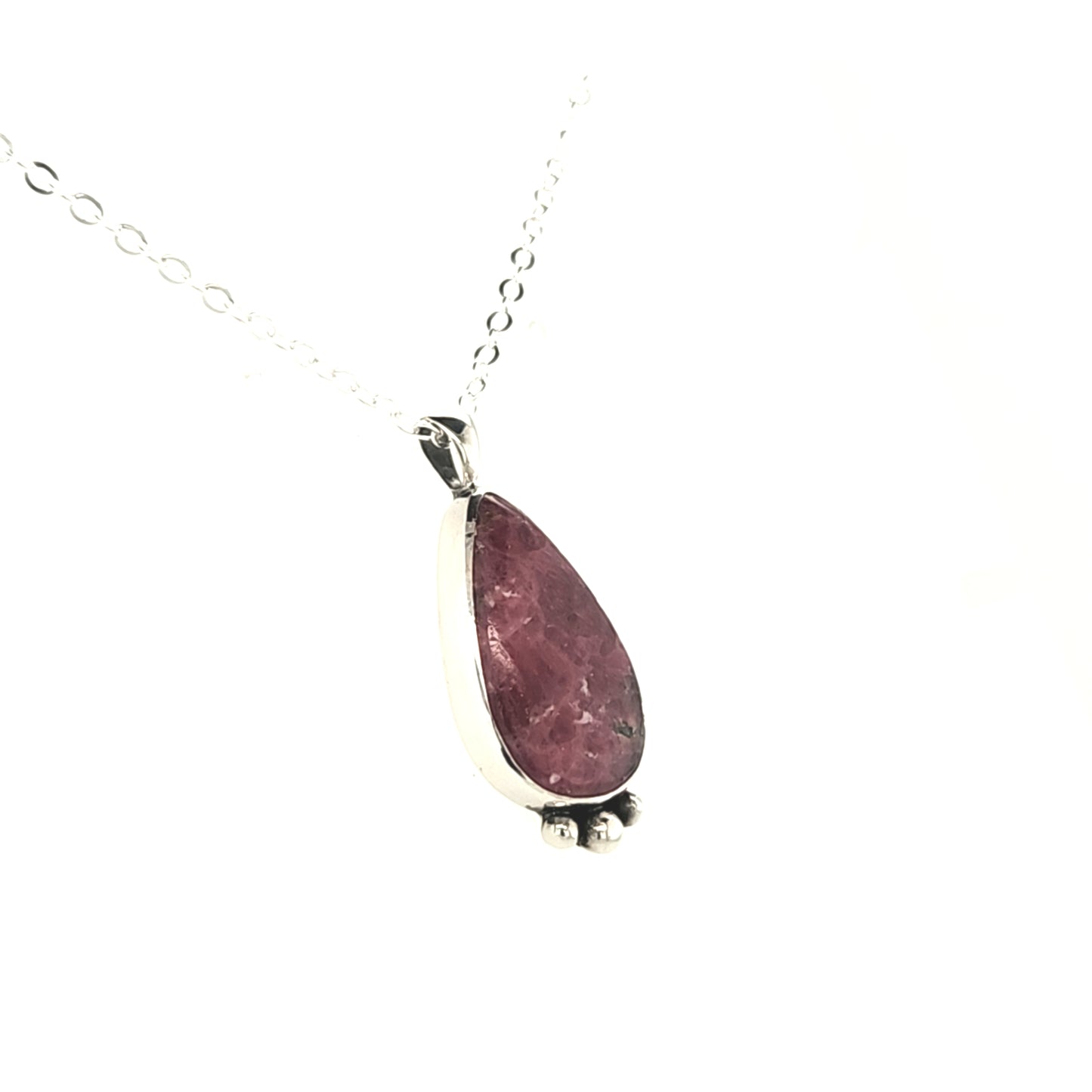 Rhodonite Teardrop Necklace
