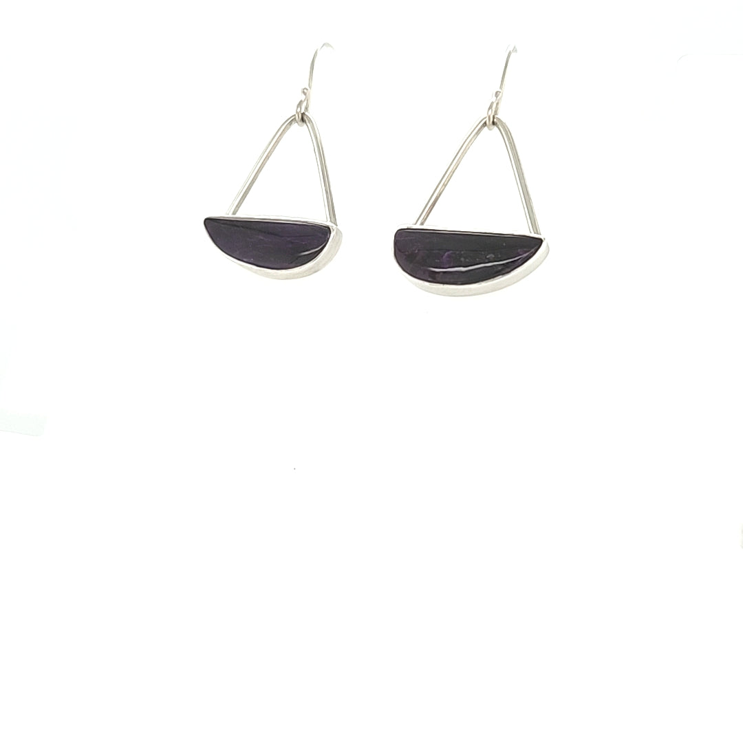 Sugilite Halfmoon Earrings