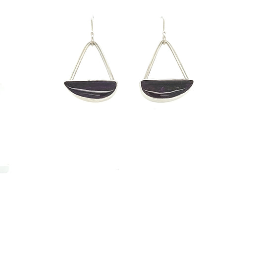 Sugilite Halfmoon Earrings