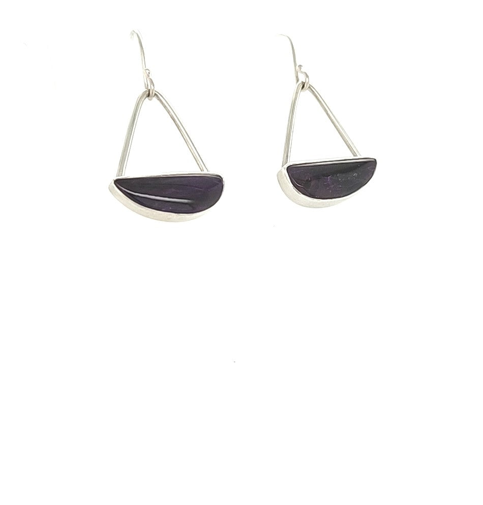 Sugilite Halfmoon Earrings