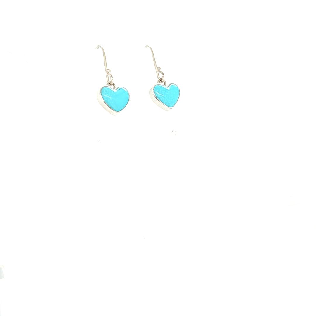 Tiny Turquoise Heart Earrings