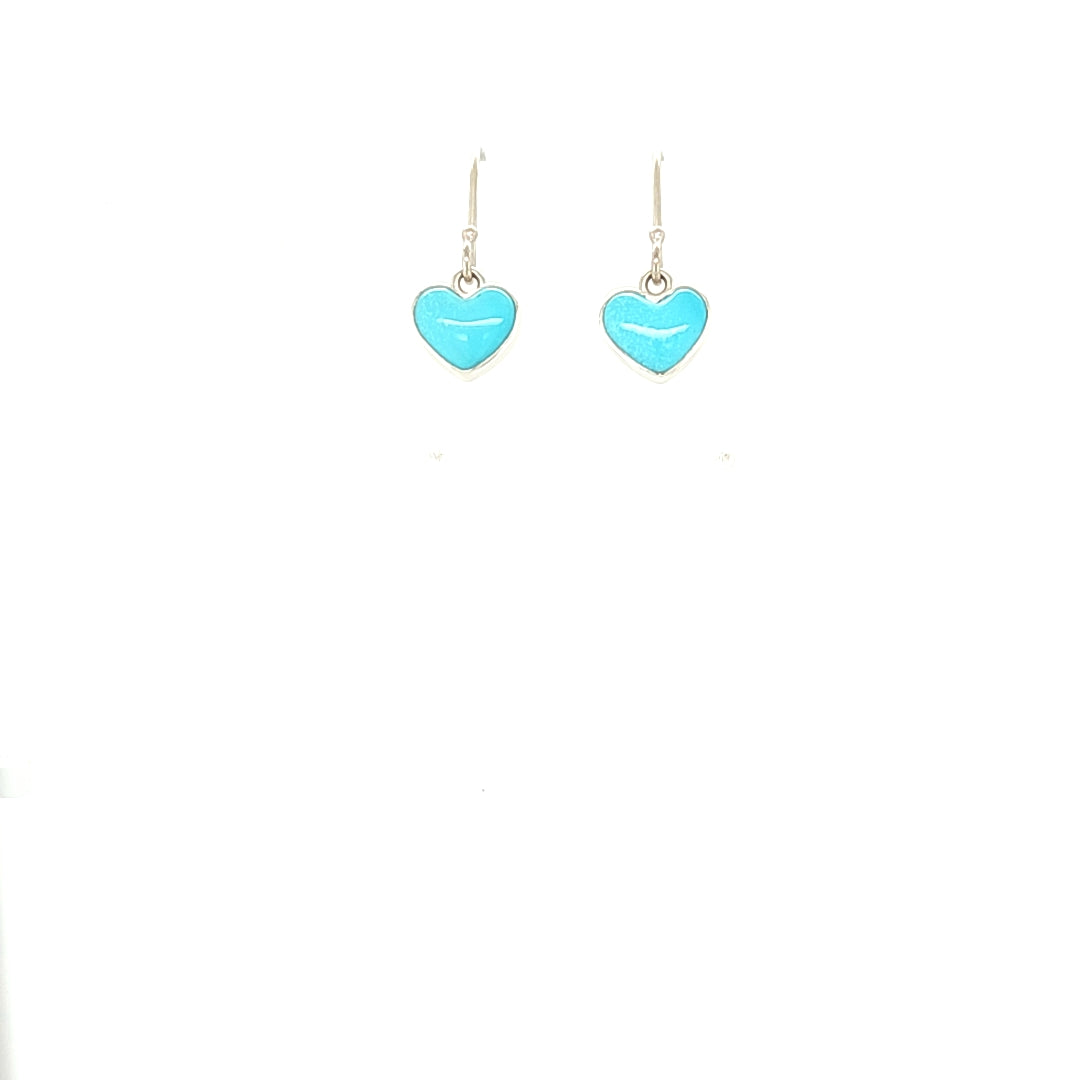 Tiny Turquoise Heart Earrings