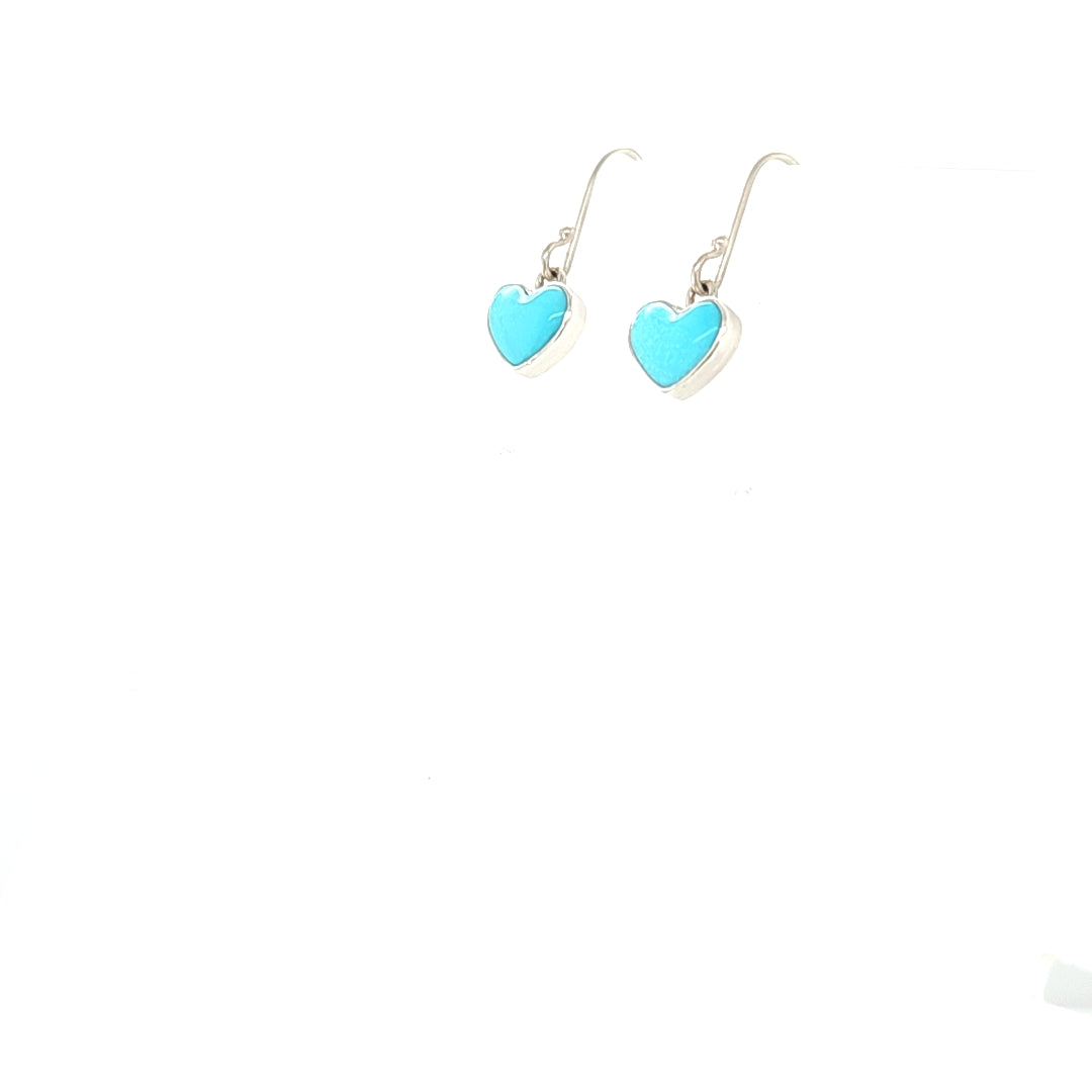 Tiny Turquoise Heart Earrings