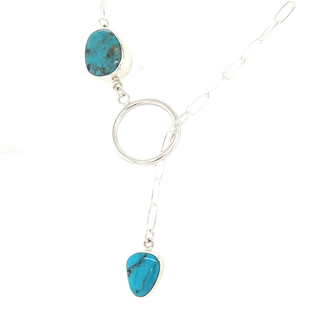 American Turquoise Lariat Necklace