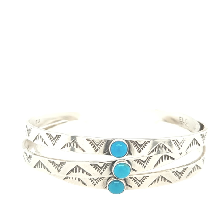 Mountain Peak cuff bracelet with Turquoise size 5.5