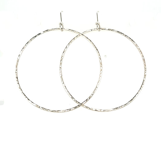 Extra Large Sparkly Silver Hoop Earrings