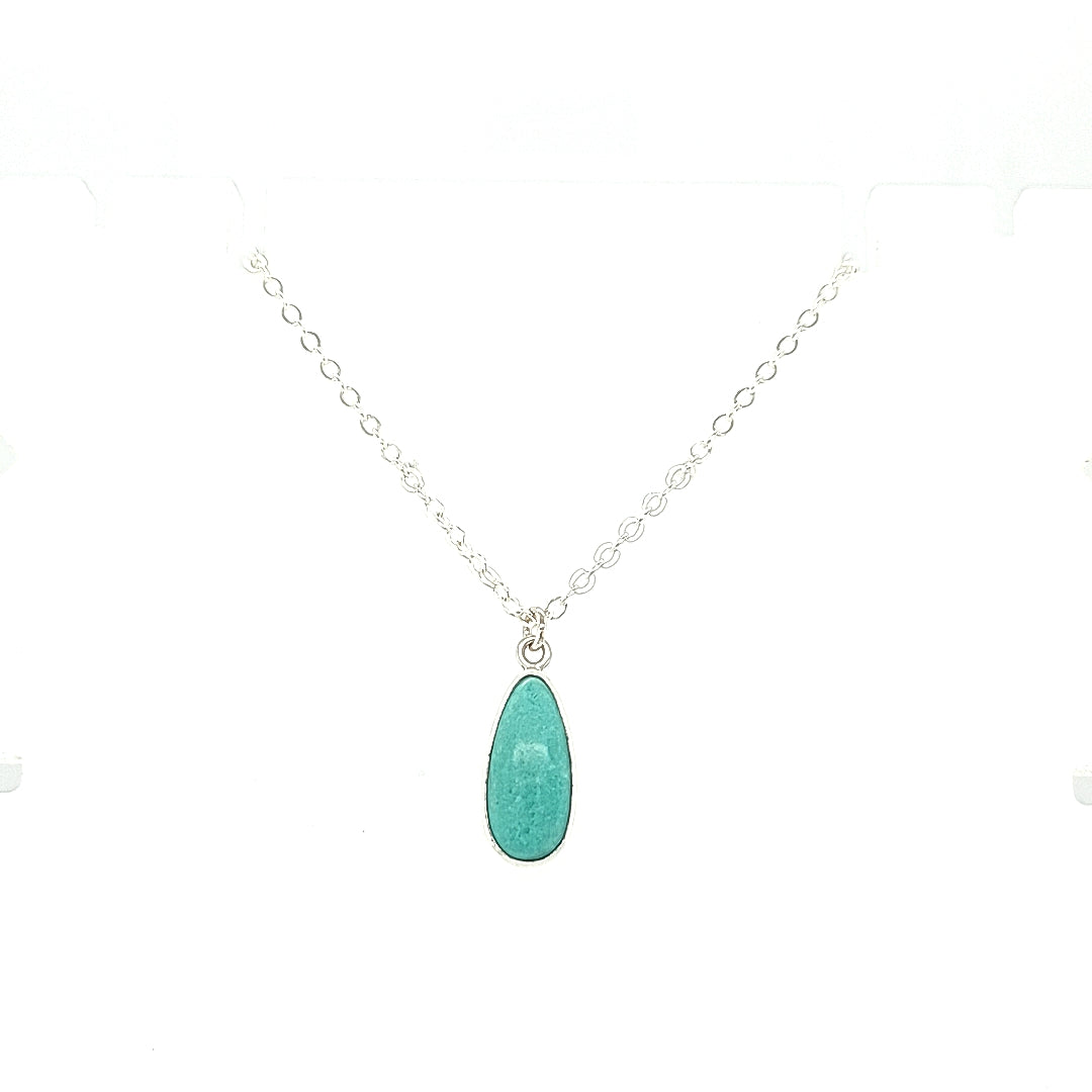 Long Teardrop Turquoise Pendant