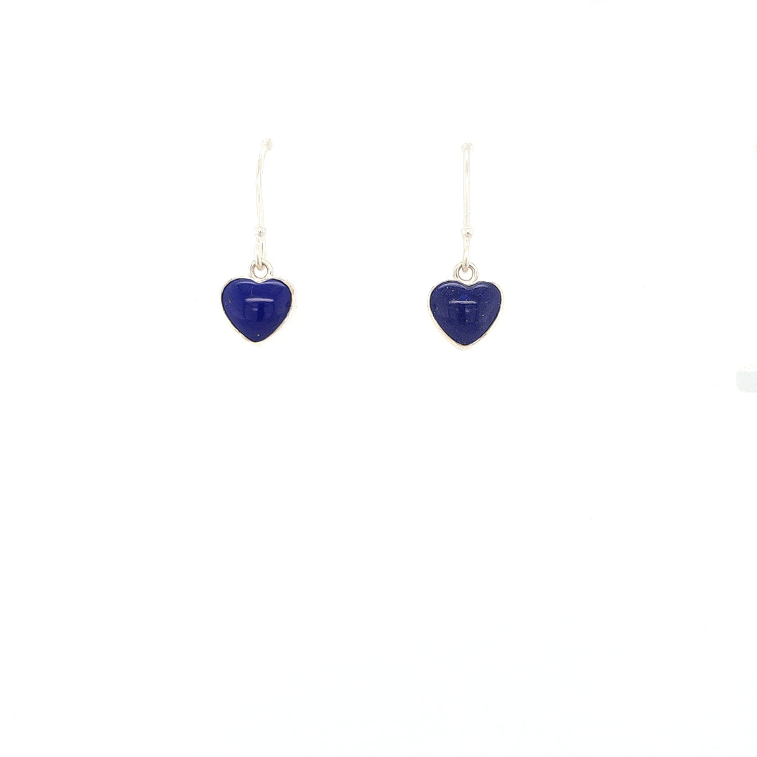 Tiny Lapis Heart Earrings
