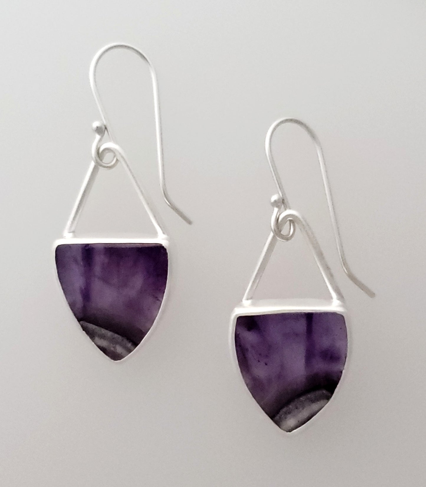 Amethyst Shield Earrings