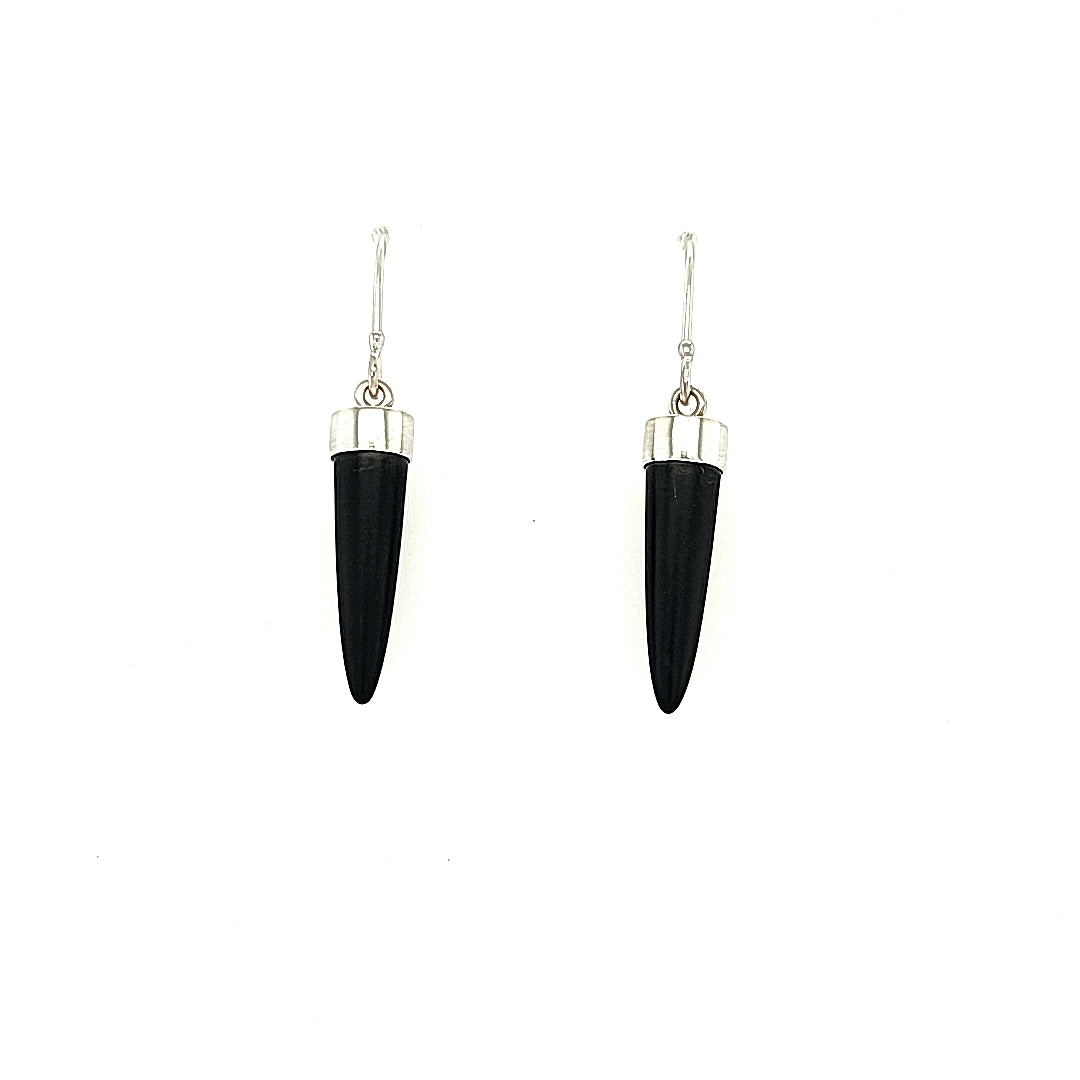 Black Onyx Spike Earrings