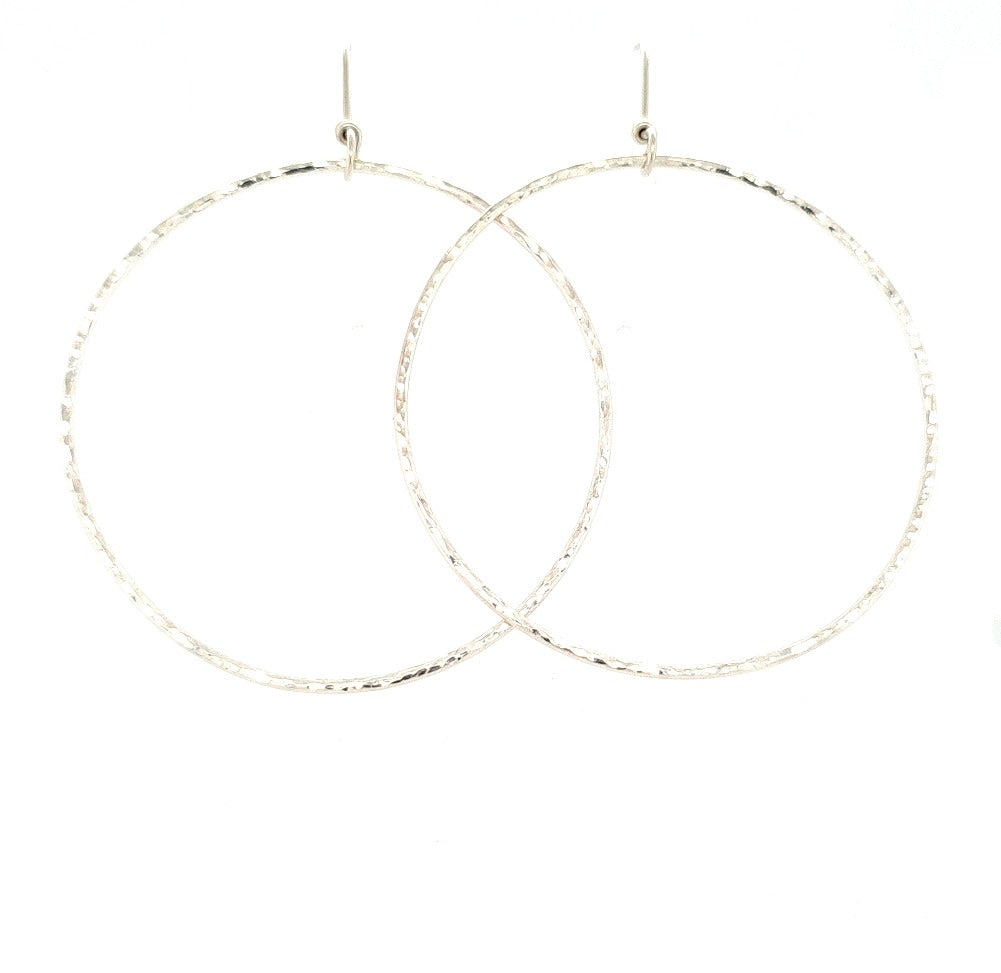 Extra Large Sparkly Silver Hoop Earrings