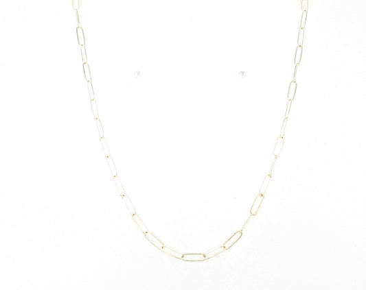 Dainty Sterling Silver Paperclip chain 18"