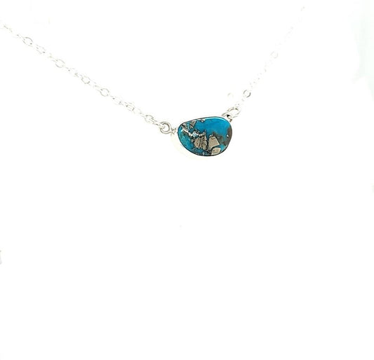 Nevada Blue Turquoise with Pyrite Necklace