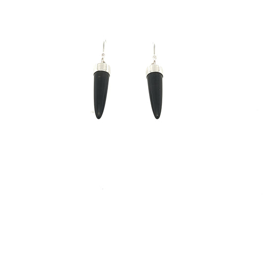 Black Onyx Spike Earrings