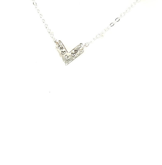 Heart Stamped Chevron Necklace