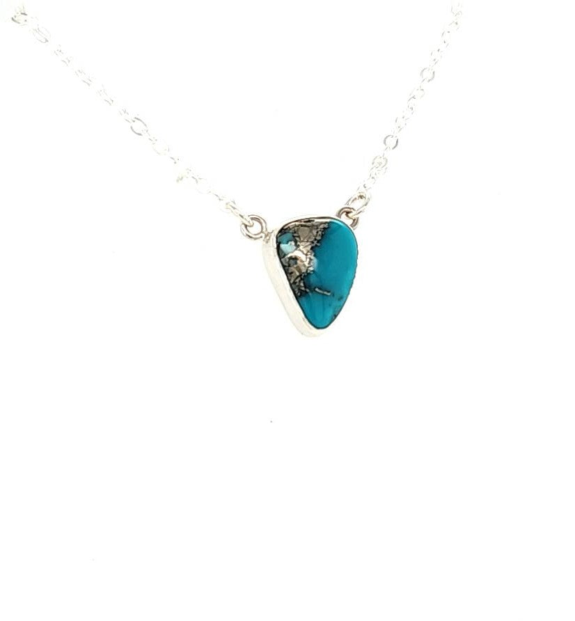Nevada Blue Turquoise triangle Necklace