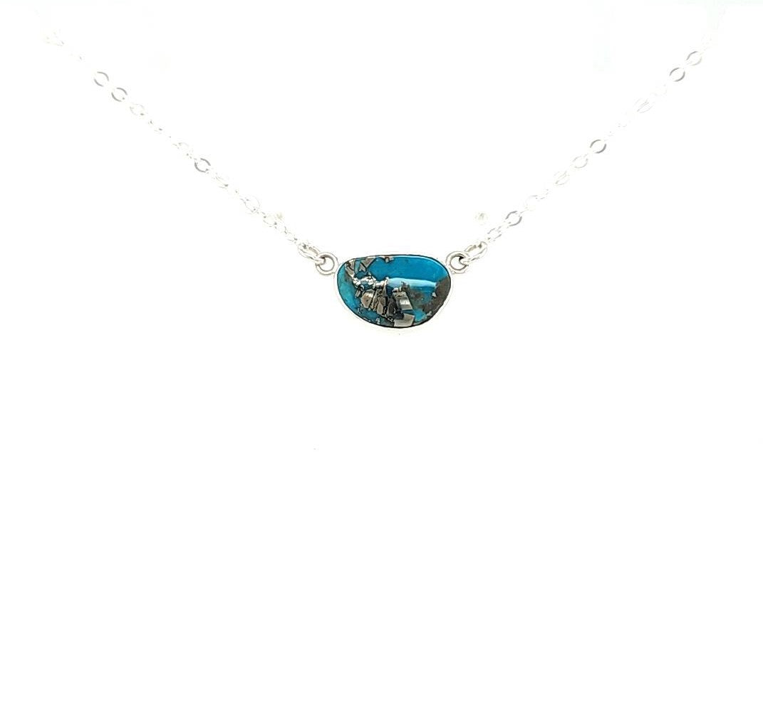 Nevada Blue Turquoise with Pyrite Necklace