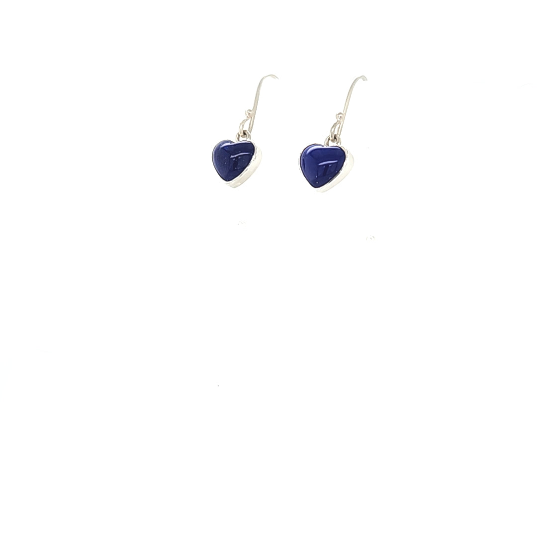 Tiny Lapis Heart Earrings