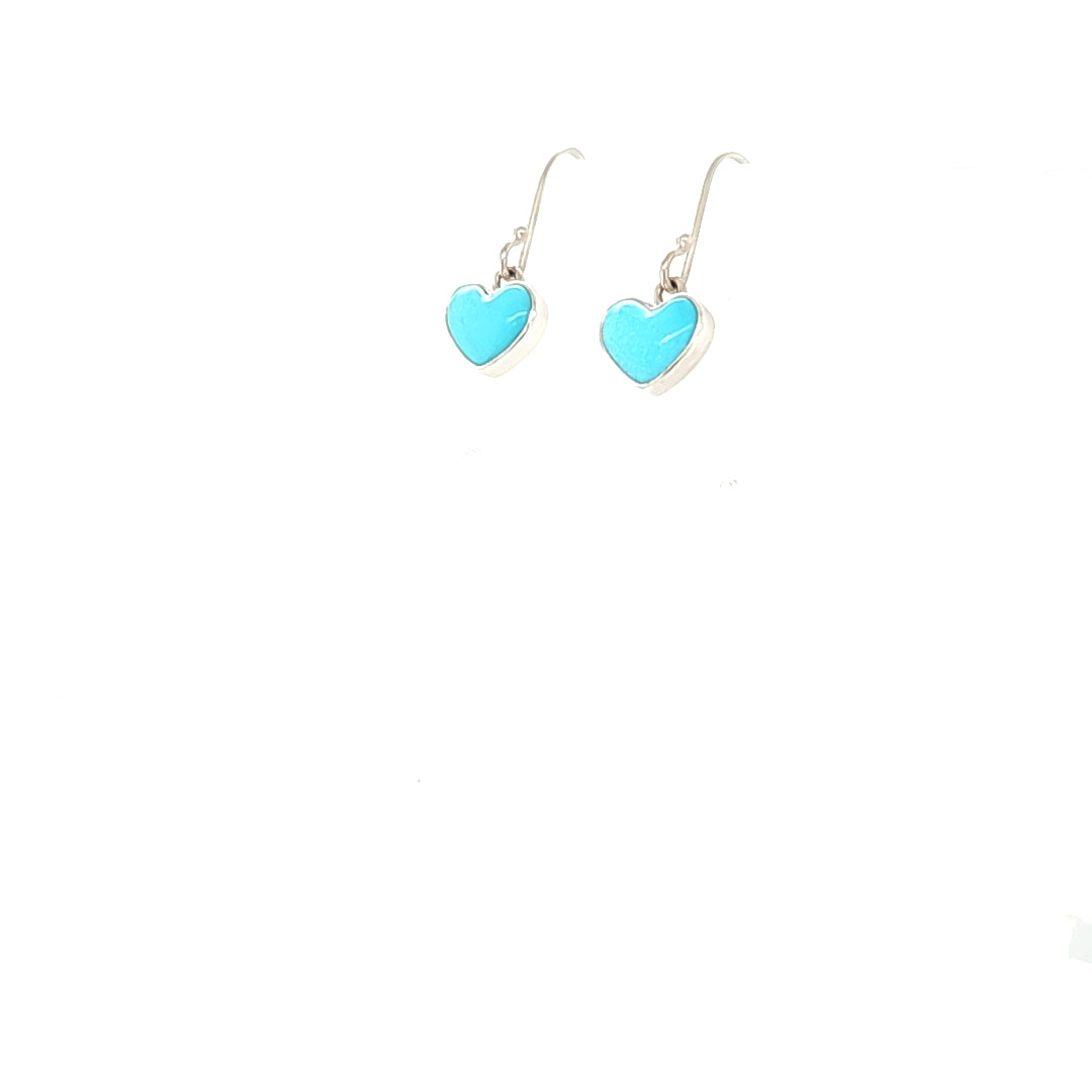 Tiny Turquoise Heart Earrings