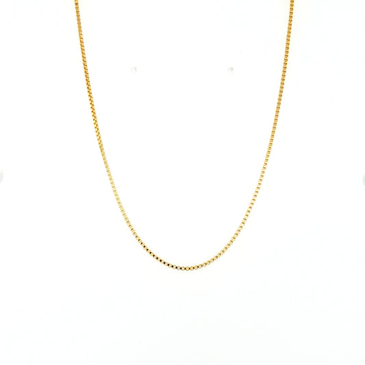 1mm Gold Filled box chain 18"