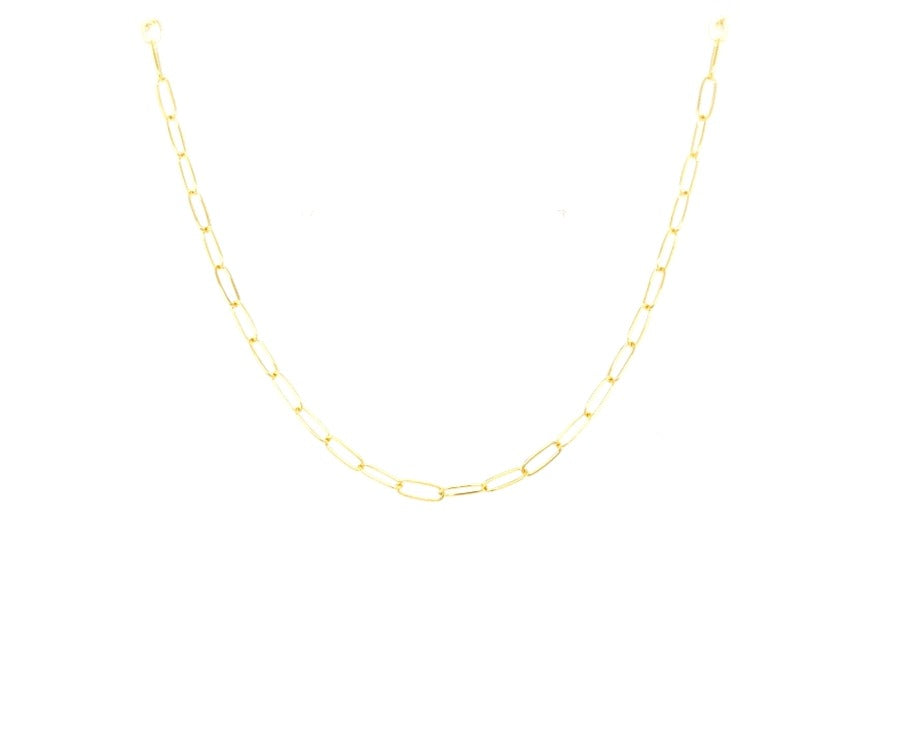 Dainty Gold Filled Paperclip chain 18"