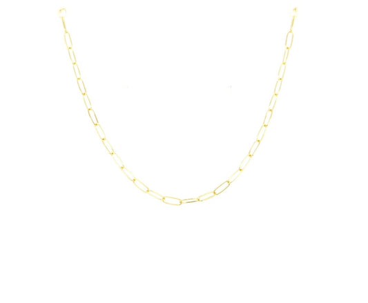 Dainty Gold Filled Paperclip chain 18"